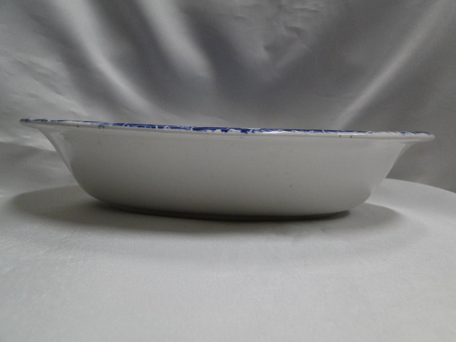 Staffordshire Calico Blue, Floral, Crownford: Oval Serving Bowl, 9 3/4"