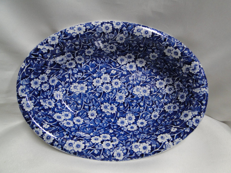 Staffordshire Calico Blue, Floral, Crownford: Oval Serving Bowl, 9 3/4"