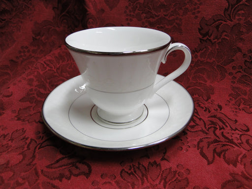 Waterford Lismore Platinum, White, Embossed Rim: Cup & Saucer Set (s), 3 1/8"