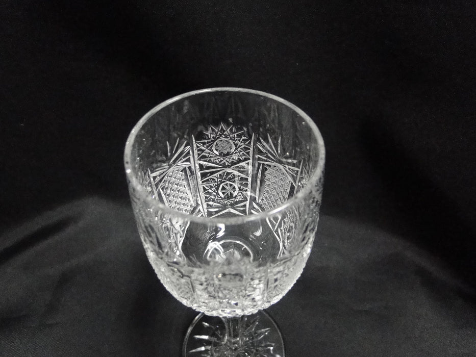 Bohemian Czech Queen Lace, Cut Stars: Wine Glass (es), 6" Tall