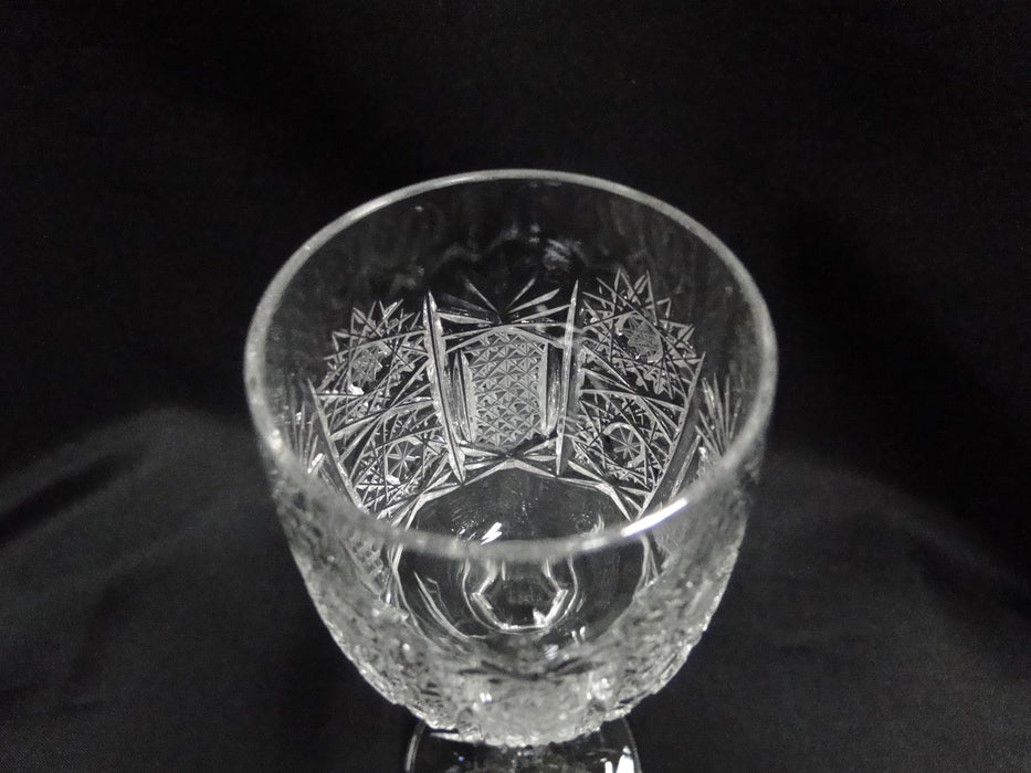 Bohemian Czech Queen Lace, Cut Stars: Wine Glass (es), 6" Tall
