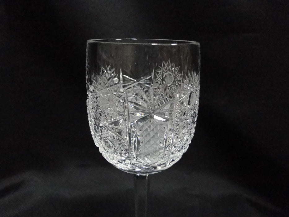 Bohemian Czech Queen Lace, Cut Stars: Wine Glass (es), 6" Tall