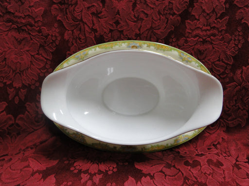 Noritake Multicolored Floral w/ Green & Tan Edge: Gravy Boat w/ Underplate
