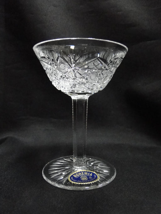 Bohemian Czech Queen Lace, Cut Stars: Flared Liquor Cocktail (s), 4 3/4" Tall