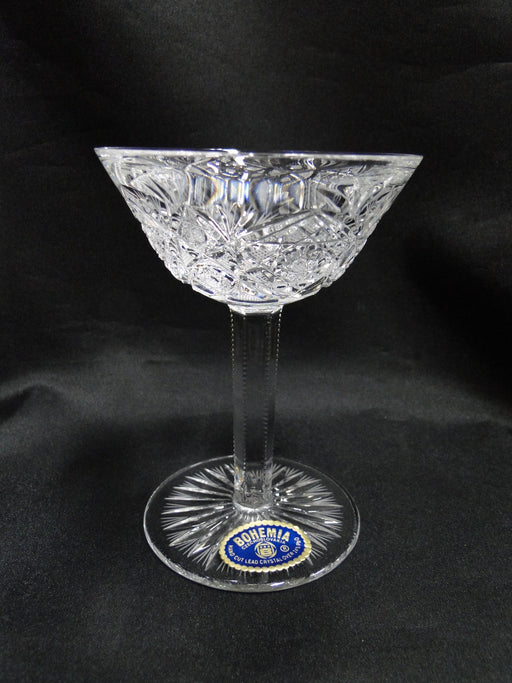 Bohemian Czech Queen Lace, Cut Stars: Flared Liquor Cocktail (s), 4 3/4" Tall