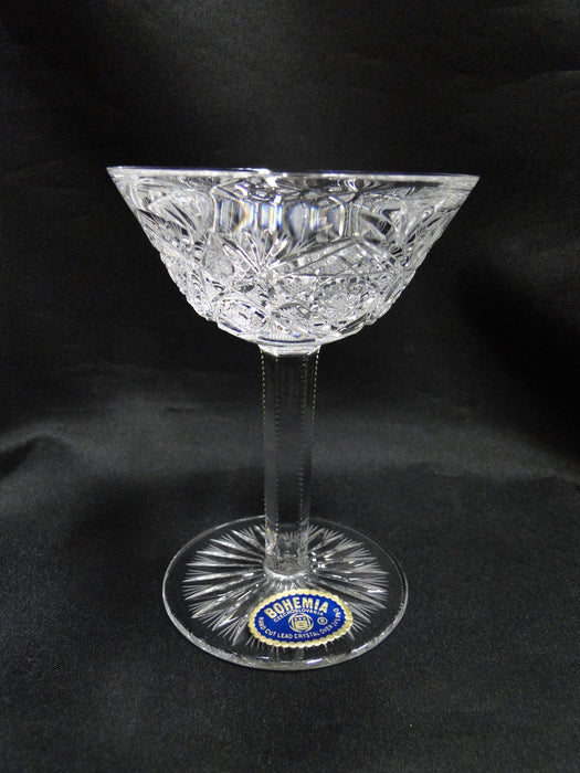 Bohemian Czech Queen Lace, Cut Stars: Flared Liquor Cocktail (s), 4 3/4" Tall