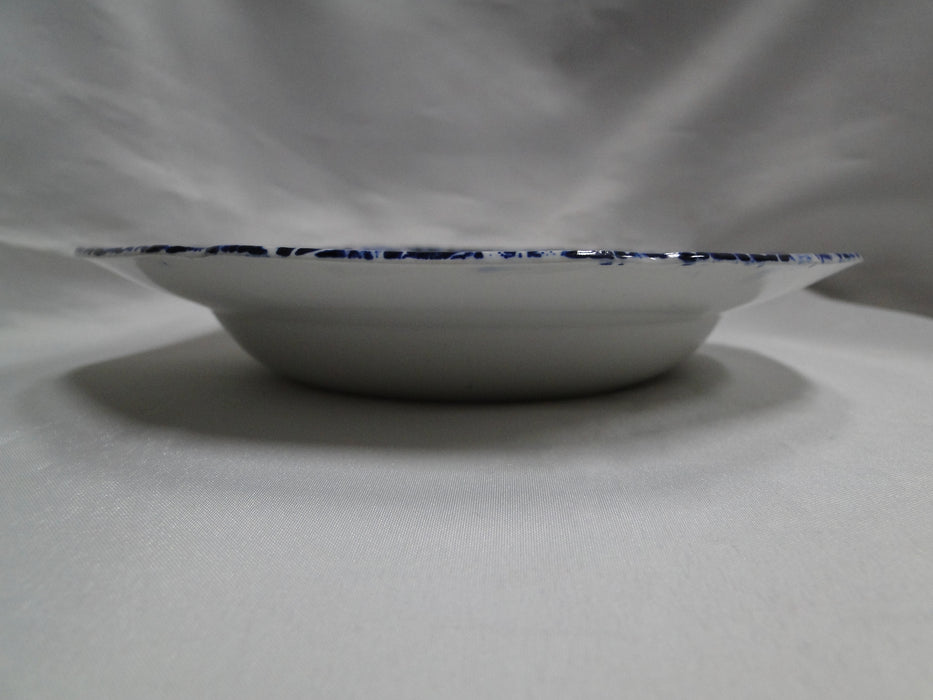 Staffordshire Calico Blue, Floral, Crownford: Rim Soup Bowl, 7 1/2", As Is