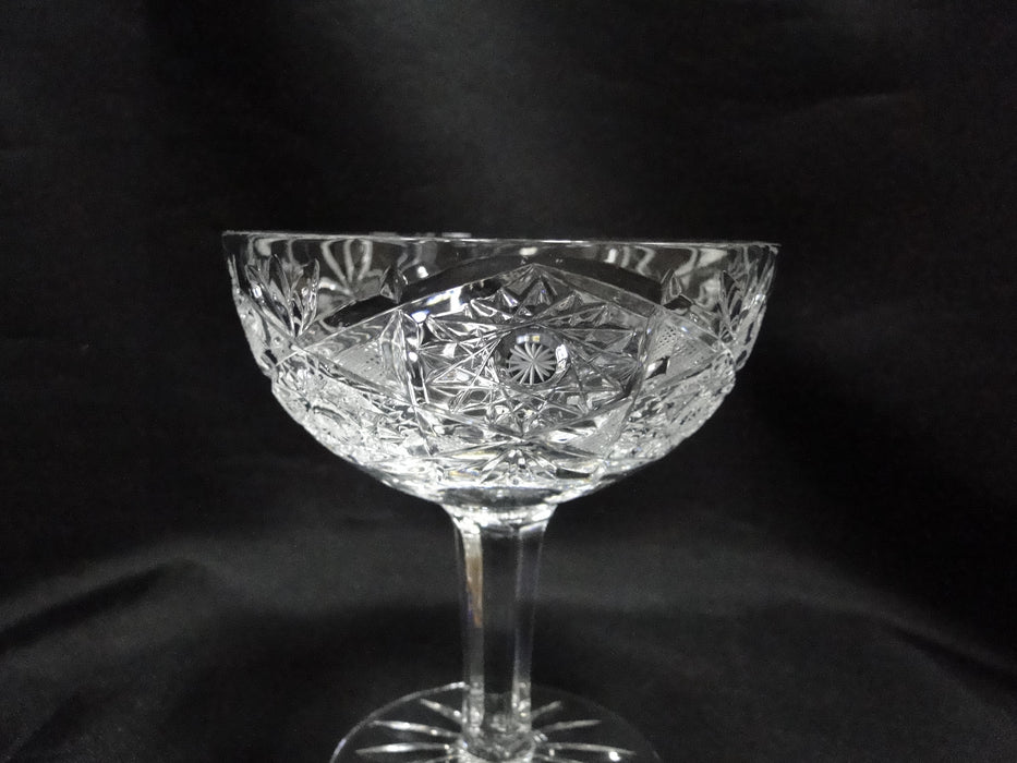 Bohemian Czech Queen Lace, Cut Stars: Champagne / Sherbet (s), 4 1/2" Tall