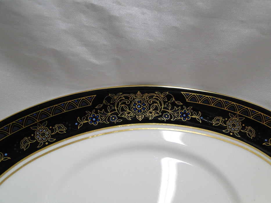 Royal Doulton Albany H5041, Black Rim: Gravy Boat & Separate Underplate