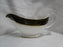 Royal Doulton Albany H5041, Black Rim: Gravy Boat & Separate Underplate