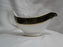 Royal Doulton Albany H5041, Black Rim: Gravy Boat & Separate Underplate