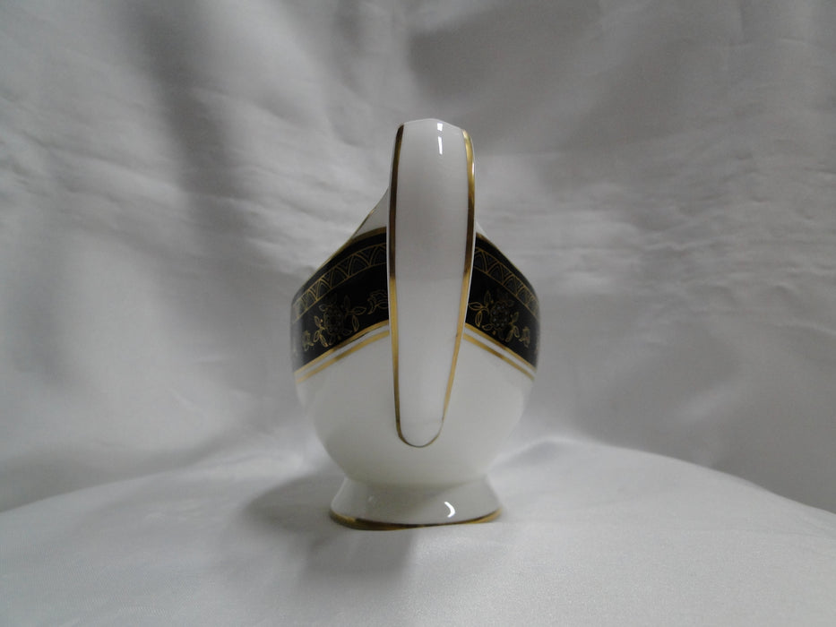 Royal Doulton Albany H5041, Black Rim: Gravy Boat & Separate Underplate