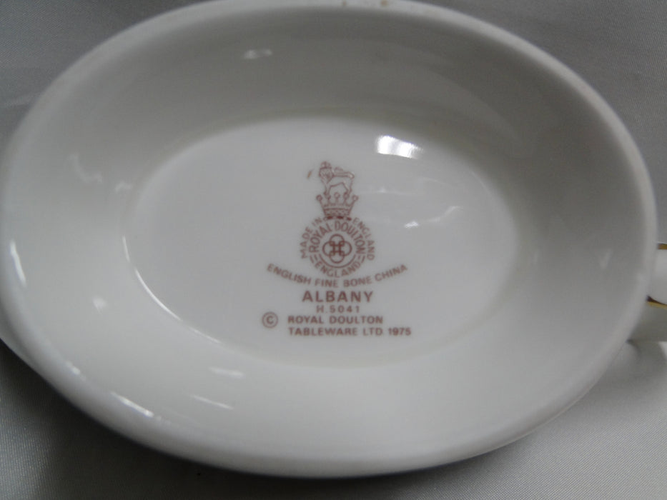 Royal Doulton Albany H5041, Black Rim: Gravy Boat & Separate Underplate