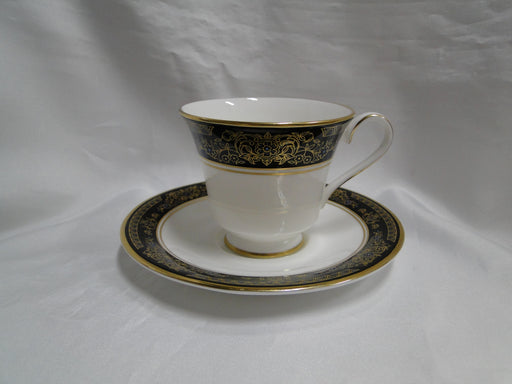 Royal Doulton Albany H5041, Black Rim: Cup & Saucer Set (s), 3" Tall