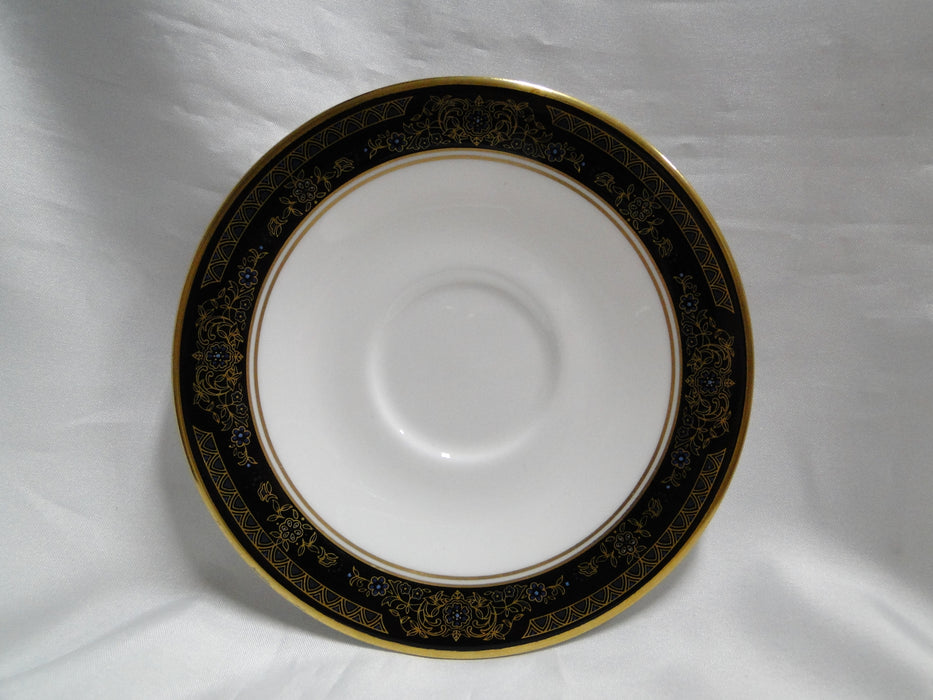 Royal Doulton Albany H5041, Black Rim: Cup & Saucer Set (s), 3" Tall