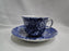 Staffordshire Calico Blue, Floral, Crownford: Cup & Saucer Set, 2 1/2", Crazing