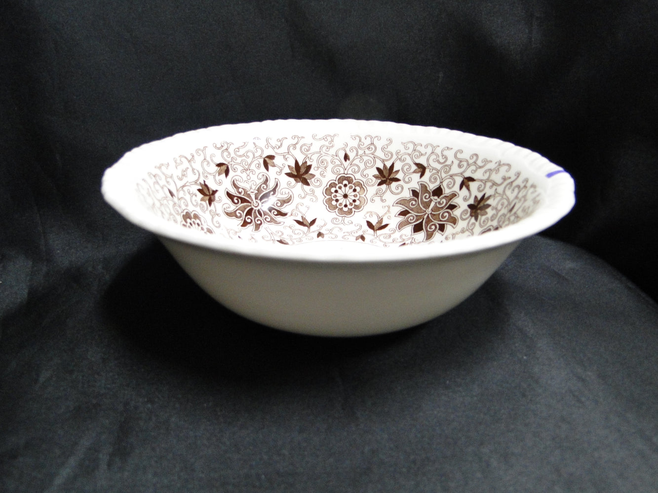 Mason's Bow Bells Brown, Flowers & Scrolls: Round Serving Bowl, 8 1/4", As Is