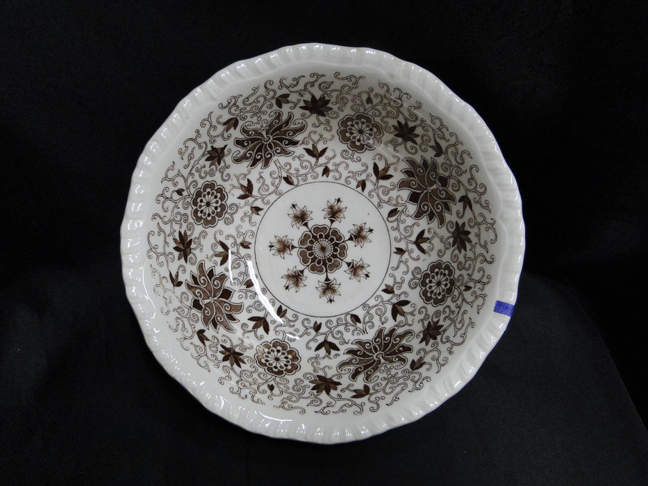 Mason's Bow Bells Brown, Flowers & Scrolls: Round Serving Bowl, 8 1/4", As Is