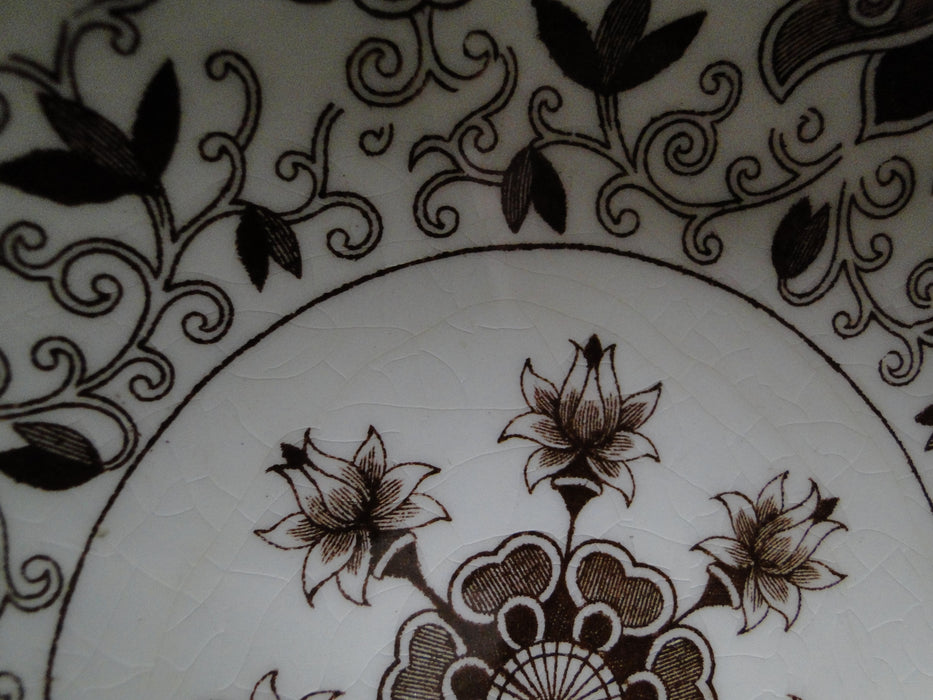 Mason's Bow Bells Brown, Flowers & Scrolls: Round Serving Bowl, 8 1/4", As Is