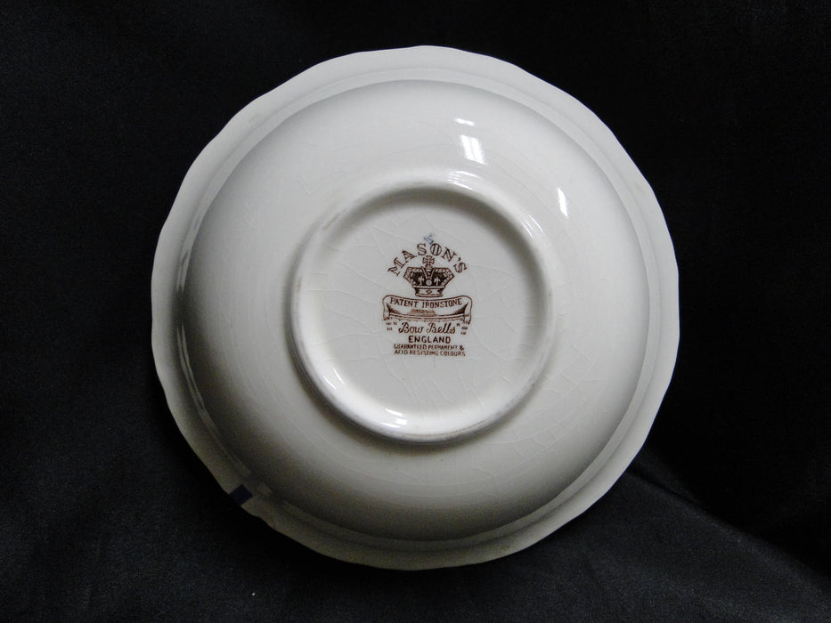 Mason's Bow Bells Brown, Flowers & Scrolls: Round Serving Bowl, 8 1/4", As Is