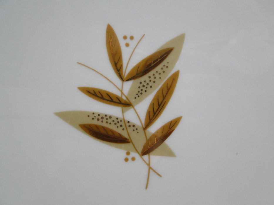 Noritake Fontana, 5580, Taupe Band, Gold Leaves: Fruit Bowl (s), 5 1/4"
