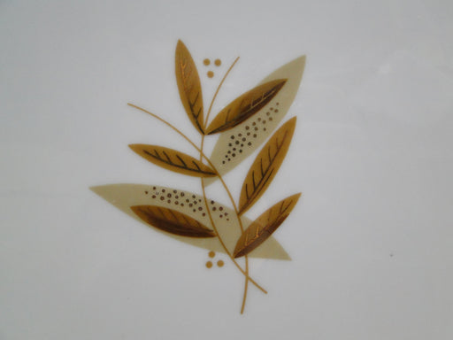 Noritake Fontana, 5580, Taupe Band, Gold Leaves: Bread Plate (s), 6 1/8"
