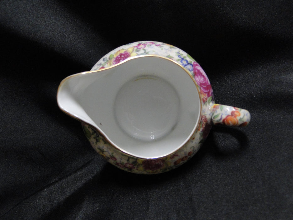 Victoria VIT89 Floral Chintz, Czechoslovakia: Creamer / Cream Pitcher, 3" Tall