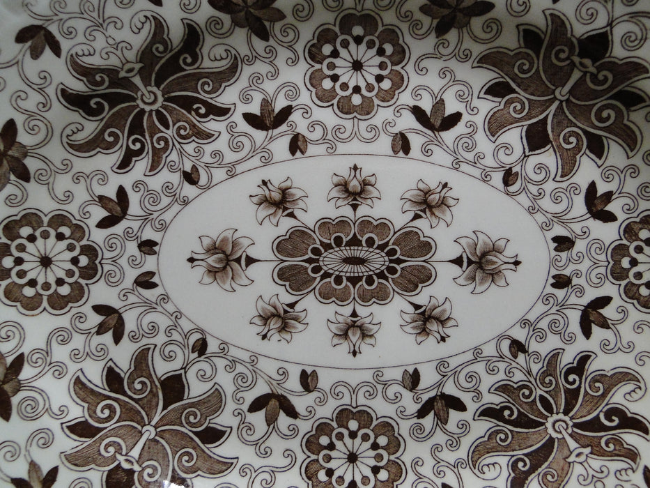 Mason's Bow Bells Brown, Flowers & Scrolls: Serving Platter, 11 1/4"