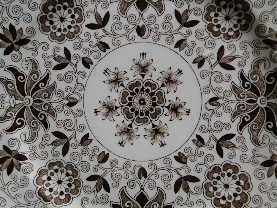 Mason's Bow Bells Brown, Flowers & Scrolls: Dinner Plate (s), 10 3/4"