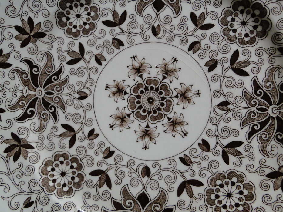Mason's Bow Bells Brown, Flowers & Scrolls: Dinner Plate, 10 3/4", As Is