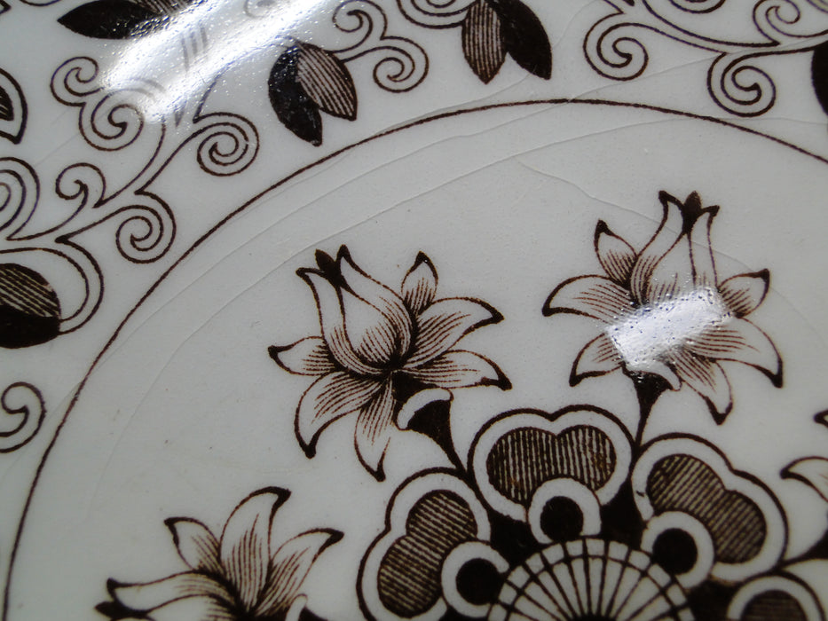 Mason's Bow Bells Brown, Flowers & Scrolls: Dinner Plate, 10 3/4", As Is
