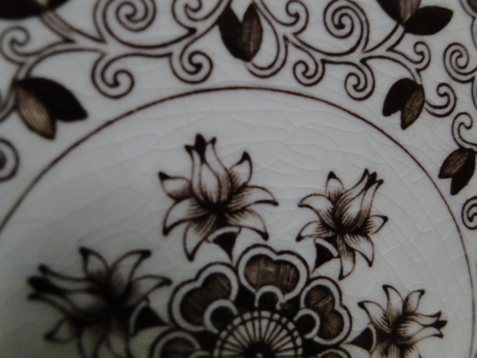 Mason's Bow Bells Brown, Flowers & Scrolls: Salad Plate (s), 8", Crazing