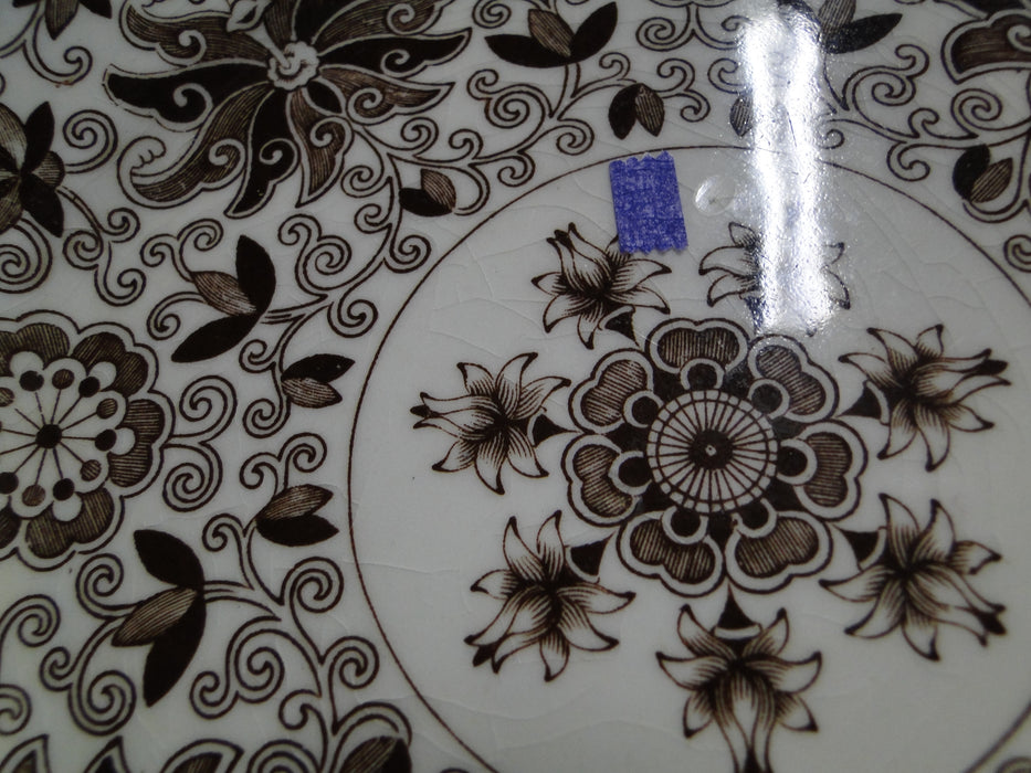 Mason's Bow Bells Brown, Flowers & Scrolls: Salad Plate (s), 8", Crazing