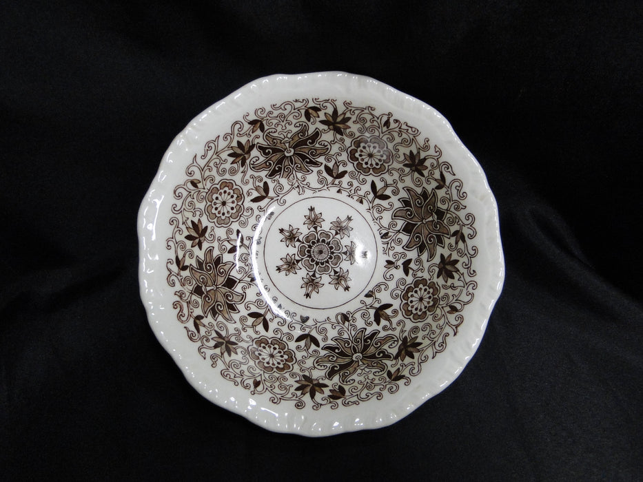 Mason's Bow Bells Brown, Flowers & Scrolls: Cereal Bowl (s), 6 1/4", Crazing