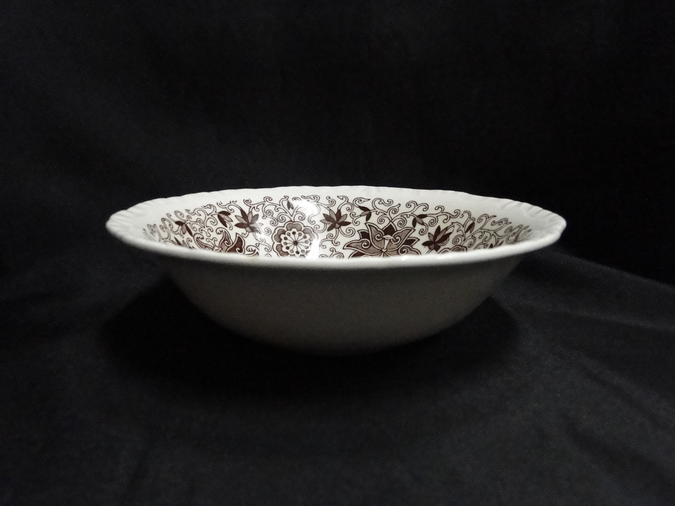 Mason's Bow Bells Brown, Flowers & Scrolls: Cereal Bowl, 6 1/4", As Is