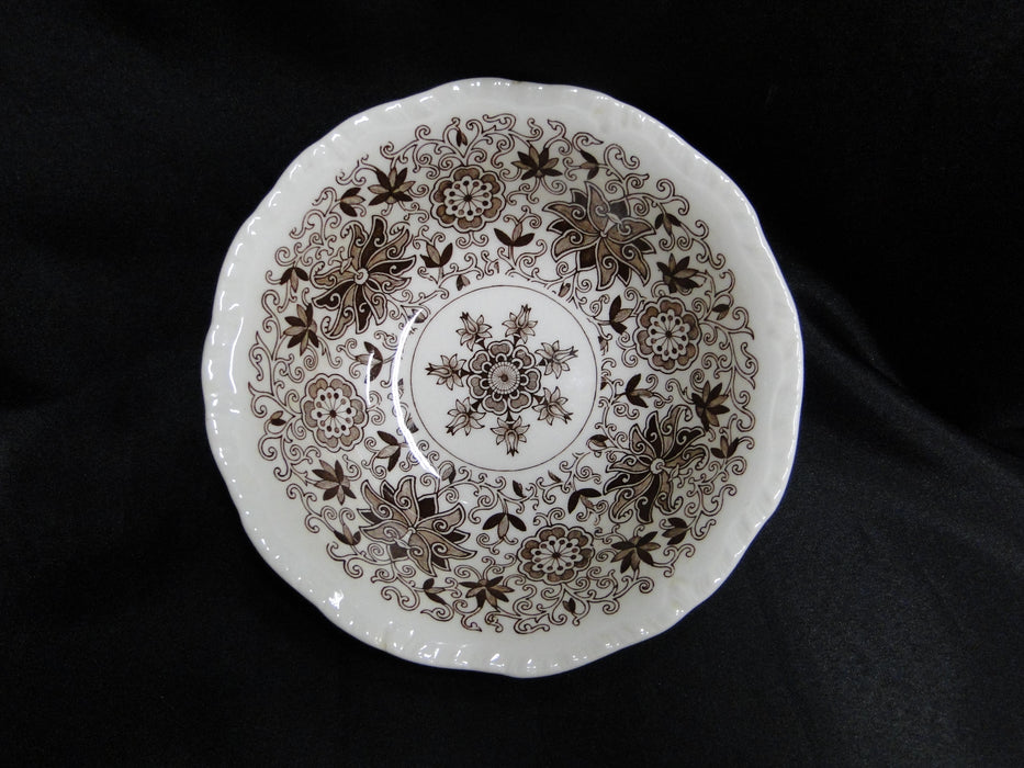 Mason's Bow Bells Brown, Flowers & Scrolls: Cereal Bowl, 6 1/4", As Is
