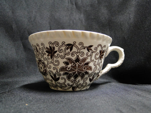 Mason's Bow Bells Brown, Flowers & Scrolls: Cup & Saucer Set, 2 1/4" Tall