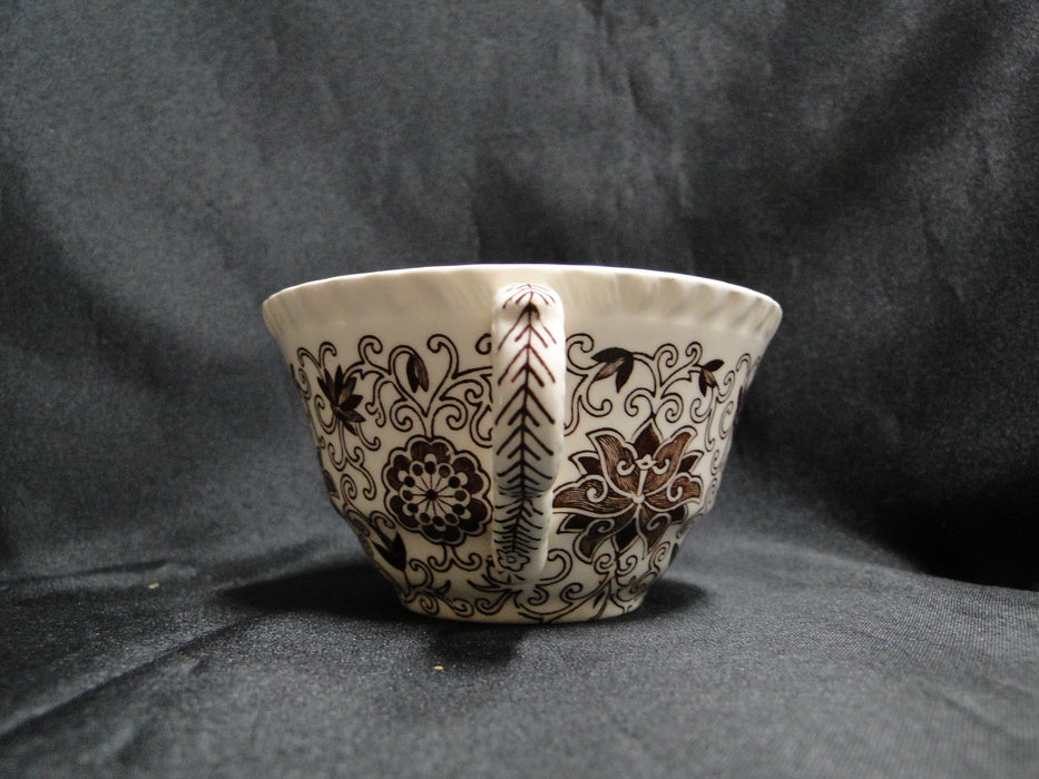 Mason's Bow Bells Brown, Flowers & Scrolls: Cup & Saucer Set, 2 1/4" Tall