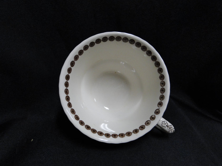 Mason's Bow Bells Brown, Flowers & Scrolls: Cup & Saucer Set, 2 1/4" Tall