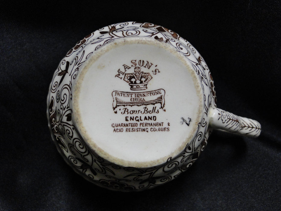 Mason's Bow Bells Brown, Flowers & Scrolls: Cup & Saucer Set, 2 1/4" Tall