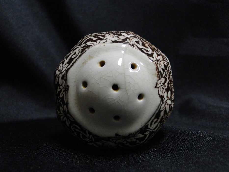 Mason's Vista Brown, Scene: Salt OR Pepper Shaker, 7 Holes, 3", Repaired, As Is