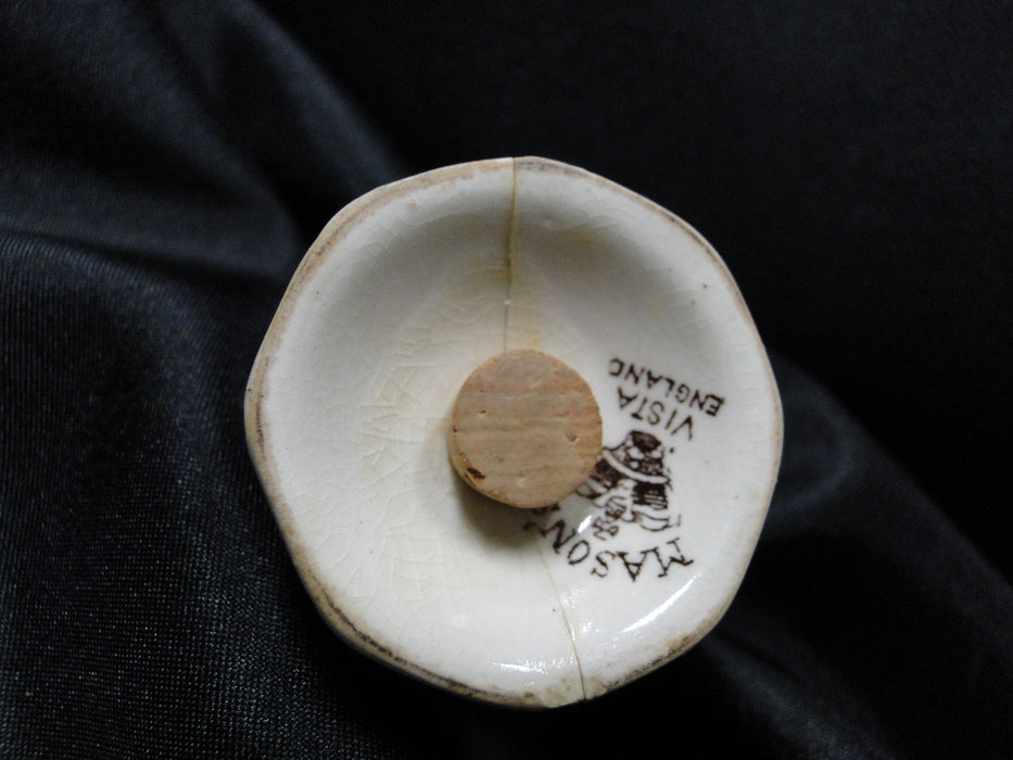 Mason's Vista Brown, Scene: Salt OR Pepper Shaker, 7 Holes, 3", Repaired, As Is