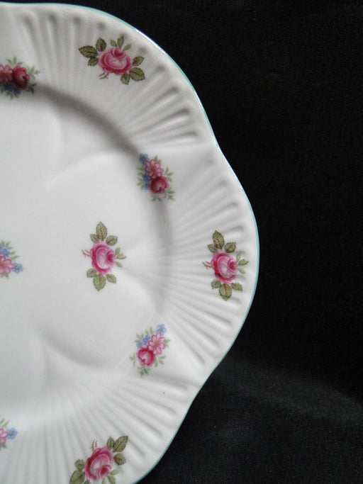 Shelley Rosebud, Pink Roses, Green Trim: Bread Plate (s), 6", Dainty