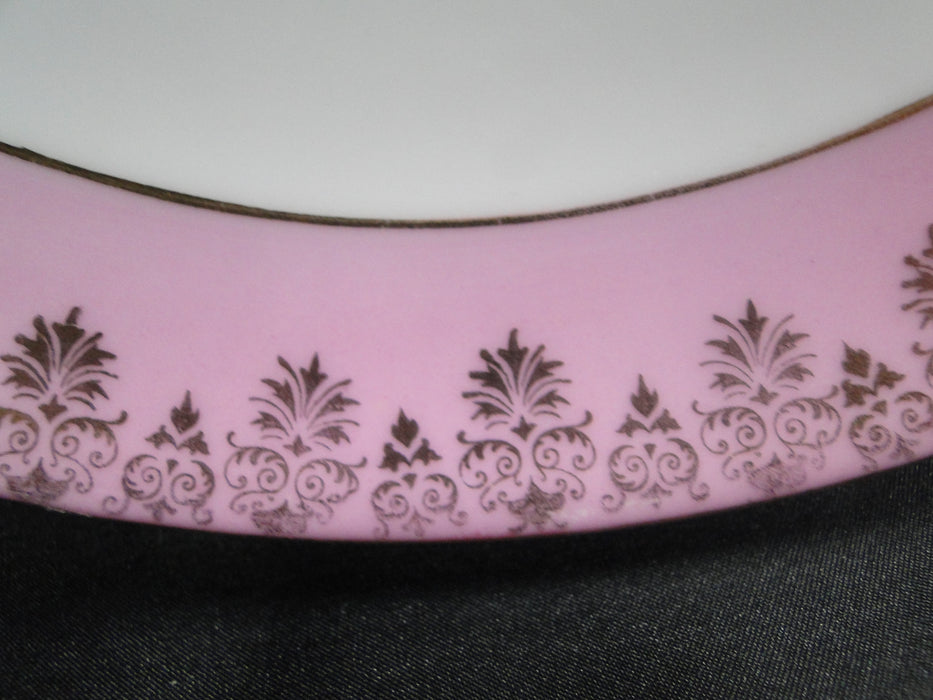 Victoria (Austria), White w/ Pink Rim, Lady in Center: Dinner Plate, 9 7/8"