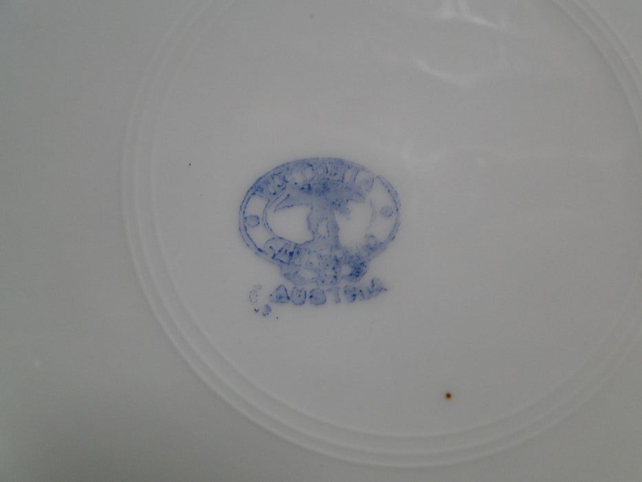 Victoria (Austria), White w/ Pink Rim, Lady in Center: Dinner Plate, 9 7/8"