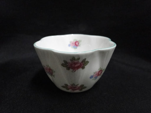 Shelley Rosebud, Pink Roses, Green Trim: Mini Open Sugar Bowl, 2 3/4", Dainty