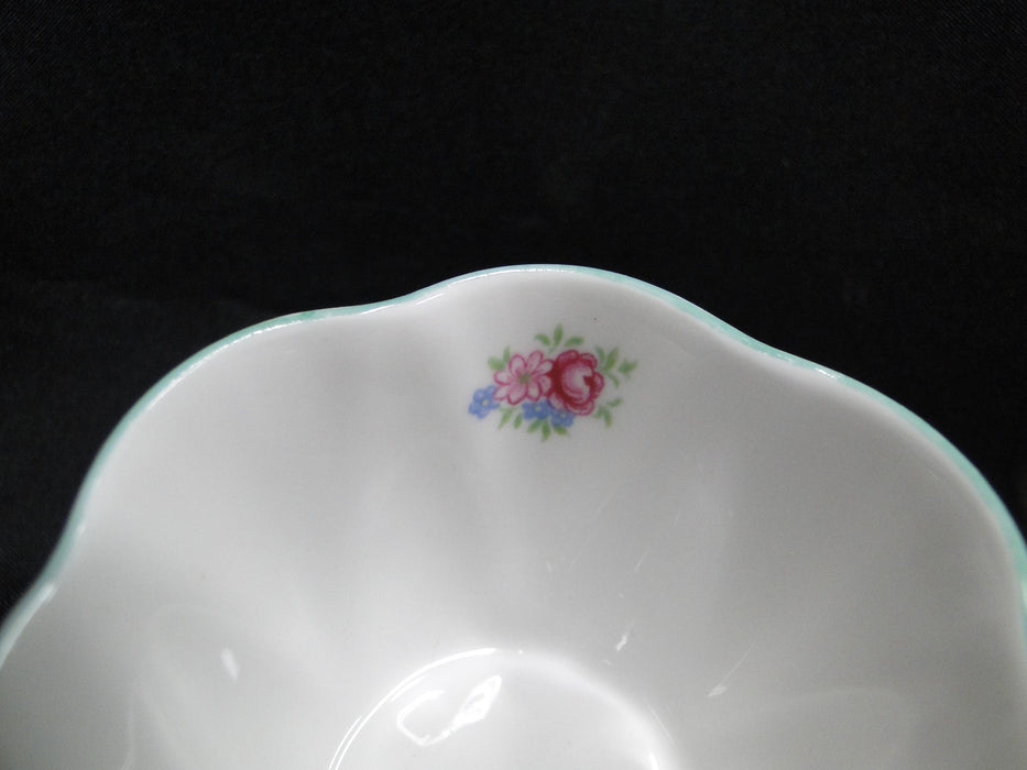Shelley Rosebud, Pink Roses, Green Trim: Mini Open Sugar Bowl, 2 3/4", Dainty