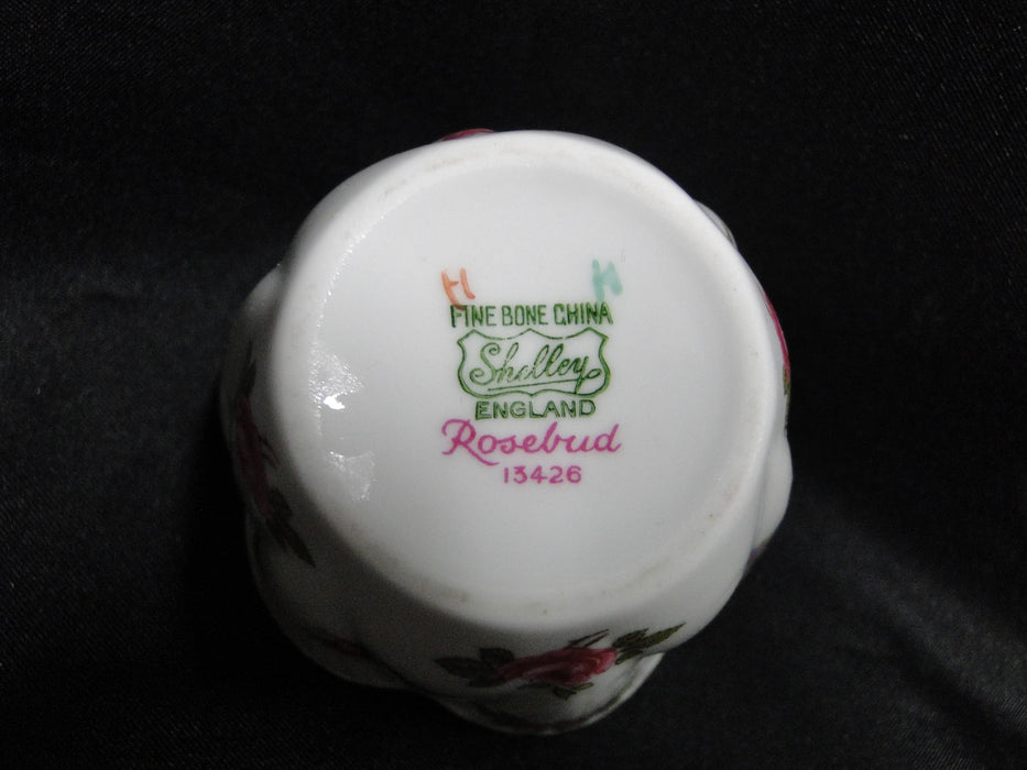 Shelley Rosebud, Pink Roses, Green Trim: Mini Open Sugar Bowl, 2 3/4", Dainty