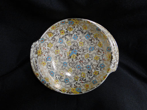 Royal Winton Gold Leaves Chintz: Round Dish w/ Handles, 5 3/8", Crazing