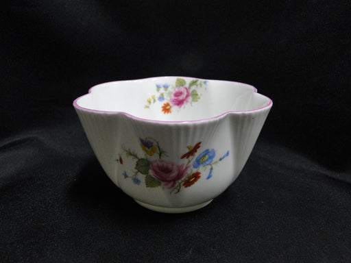 Shelley Rose & Red Daisy, Pink Trim: Open Sugar Bowl, 4 " x 2 3/8", Dainty